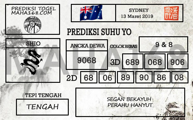 Prediksi Togel Sydney Hari Ini Tanggal 13 Maret 2019