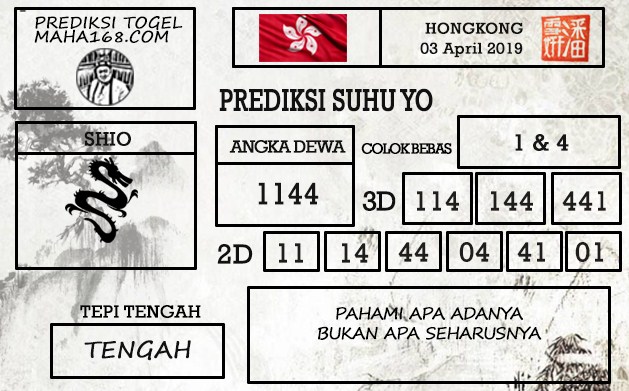 Prediksi Togel Hongkong Hari Ini Tanggal 03 April 2019