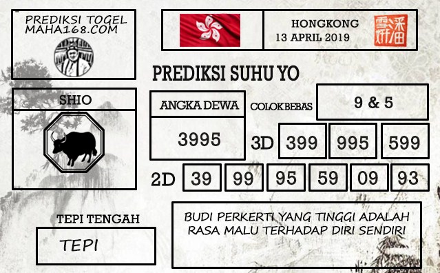 Prediksi Togel Hongkong Hari Ini Tanggal 13 April 2019