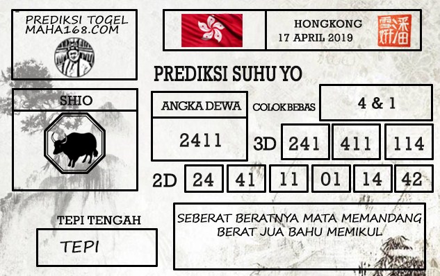 Prediksi Togel Hongkong Hari Ini Tanggal 17 April 2019