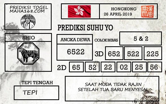 Prediksi Togel Hongkong Hari Ini Tanggal 26 April 2019