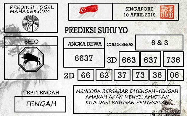 Prediksi Togel Singapore Hari Ini Tanggal 10 April 2019