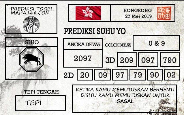 Prediksi Togel Hongkong Hari Ini Tanggal 27 Mei 2019