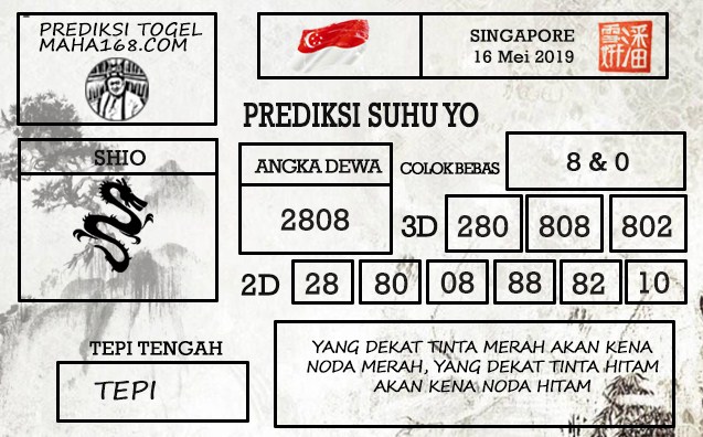 Prediksi Togel Singapore Hari Ini Tanggal 16 Mei 2019