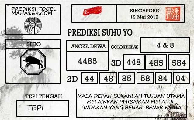 Prediksi Togel Singapore Hari Ini Tanggal 19 Mei 2019