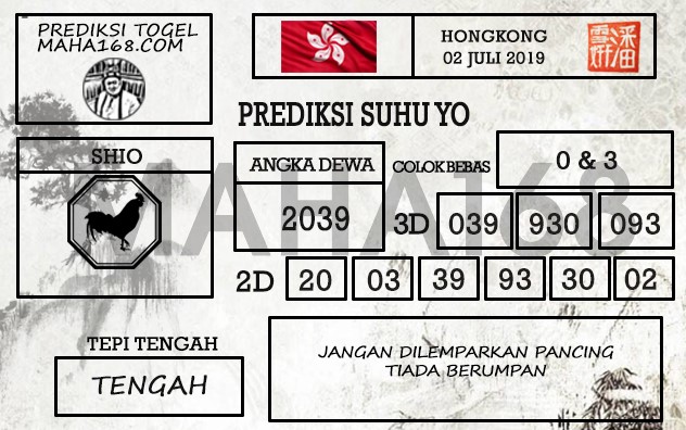 Prediksi Togel Hongkong Hari Ini Tanggal 02 Juli 2019
