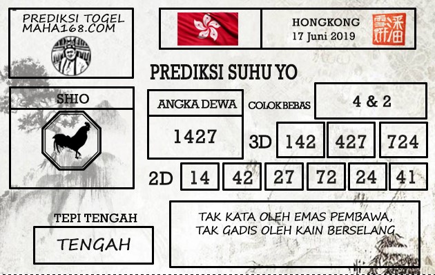 Prediksi Togel Hongkong Hari Ini Tanggal 17 Juni 2019