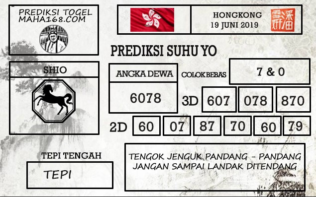 Prediksi Togel Hongkong Hari Ini Tanggal 19 Juni 2019