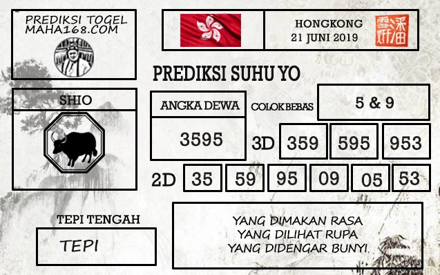 Prediksi Togel Hongkong Hari Ini Tanggal 21 Juni 2019 