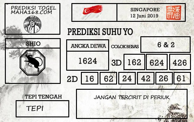 Prediksi Togel Singapore Hari Ini Tanggal 12 Juni 2019