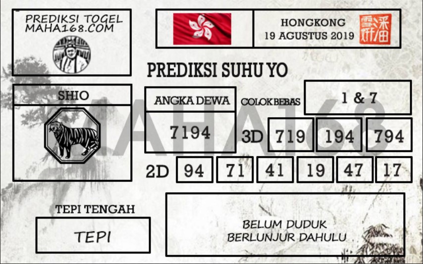 Prediksi Togel Hongkong Hari Ini Tanggal 19 Agustus