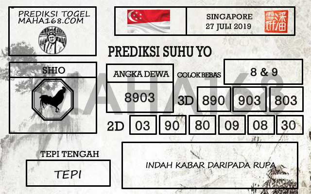 Prediksi Togel Singapore Hari Ini Tanggal 27 Juli