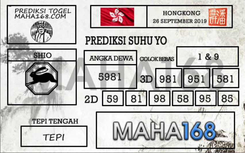 Prediksi Togel Hongkong Hari Ini Tanggal 26 September