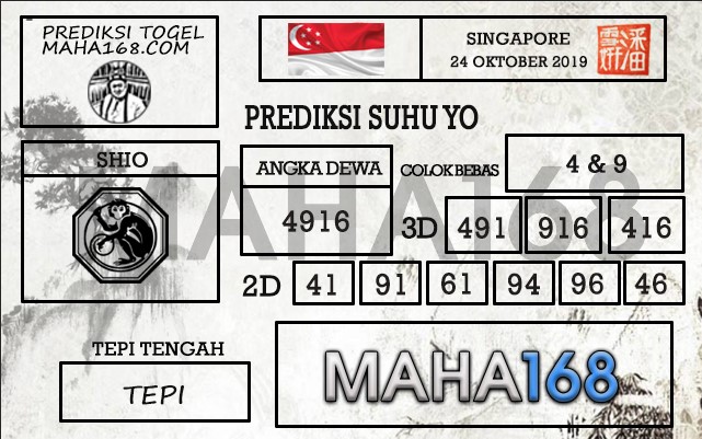 Prediksi Togel Singapore Hari Ini Tanggal 24 Oktober