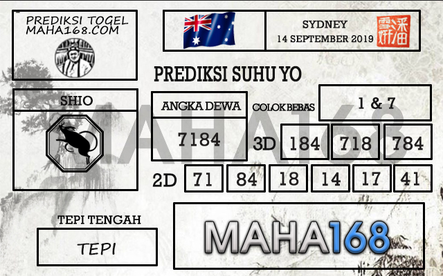 Prediksi Togel Sydney Hari Ini Tanggal 14 September
