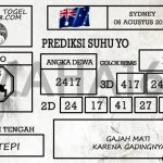 Prediksi Togel Sydney Hari Ini Tanggal 06 Agustus
