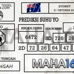 Prediksi Togel Sydney Hari Ini Tanggal 31 Oktober